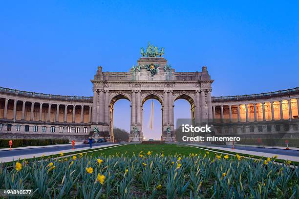 Brussels Triumphal Arch In Cinquantenaire Parc Jubelpark Stock Photo - Download Image Now