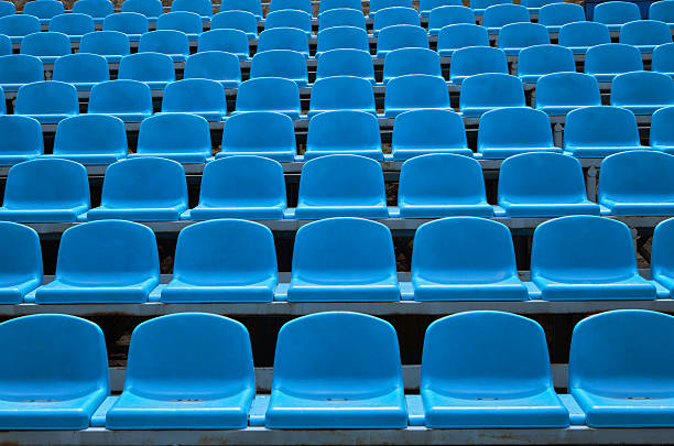 Empty seats in a stadium stock photo