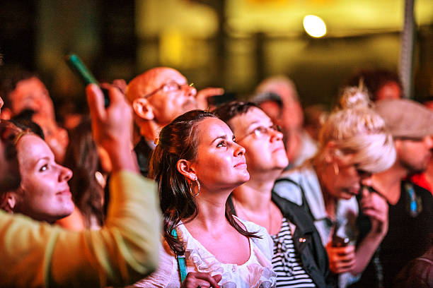 Cheering crowd at concert