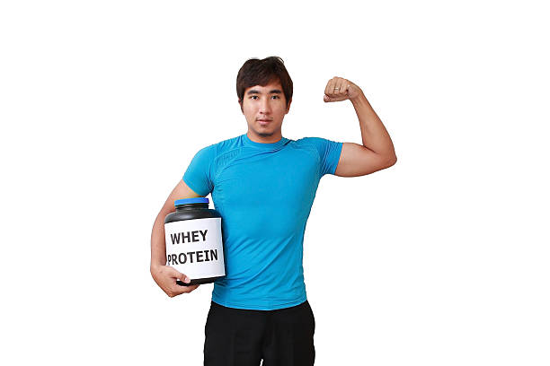 Whey Protine for Big Muscle stock photo