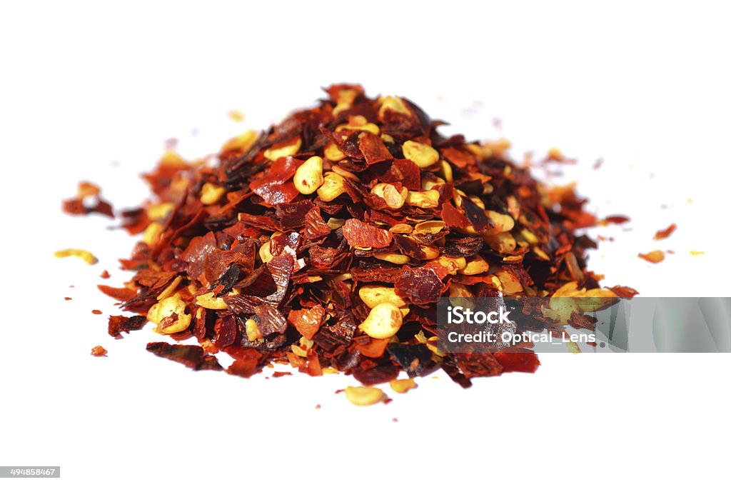 Chilli (Chili) Flakes Close-up Chili Pepper Stock Photo