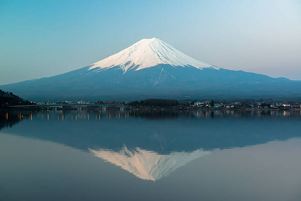 istock inverted image of Mt  Fuji, View from lake Kawaguchi 494860137
