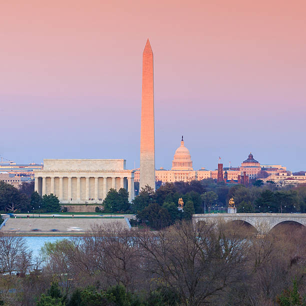 istock Washington DC skyline  Lincoln Memorial, Washington Monument and 494860647