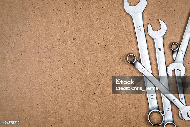 Spanners On The Rigth Side Stock Photo - Download Image Now - 2015, Brown, Business Finance and Industry