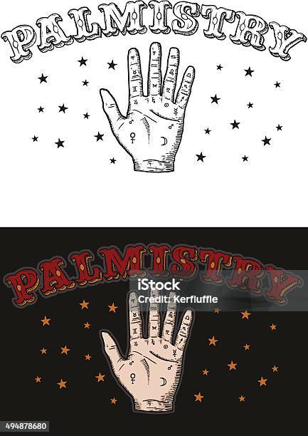 Palmistry Stock Illustration - Download Image Now - Fortune Teller, Freak Show, Fortune Telling