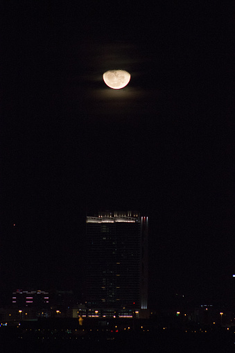 Moon in Dubai, on the roof of the tower