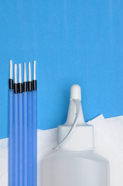 istock Optic cleaning kit with place on text top view 494882450