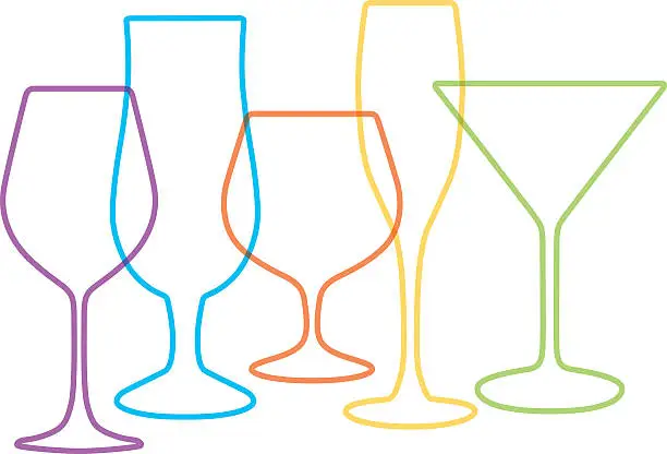 Vector illustration of Cocktail Glasses