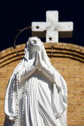 Statue of Virgin Mary at Basilica of San Albino in   Mesilla Village, New Mexico.