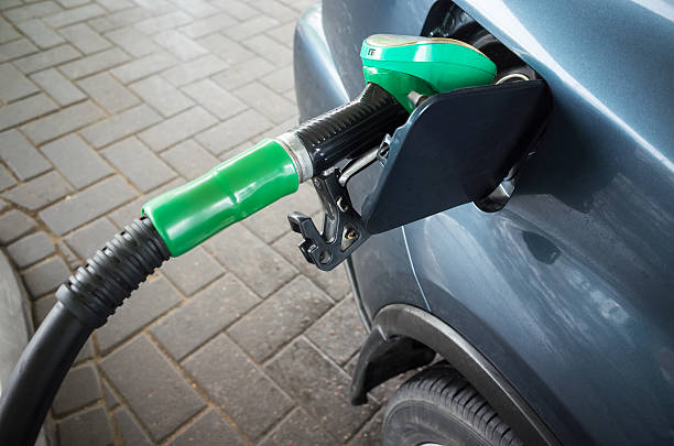 istock Filling with petrol. Automatic gas station 494890586