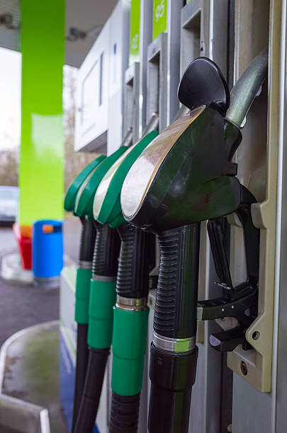istock Petrol pumps at automatic gas station 494890596