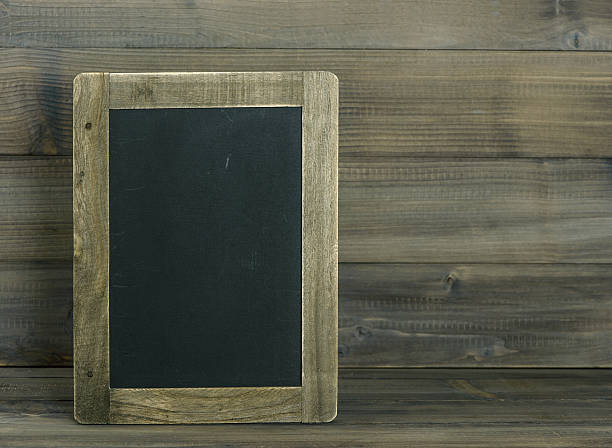 istock Chalkboard on wooden textured background. Vintage style 494890624