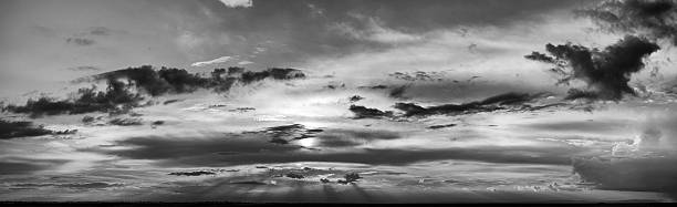 istock Beautiful stormy sunset panorama landscape 494891209