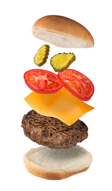 Cheeseburger Exploded View 50+ Falling Burger Stack Stock Photos, Pictures & Royalty-Free Images ...
