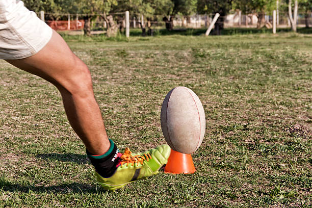 istock Rugby player in goal kick 494891260