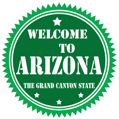 Label with text Welcome To Arizona,vector illustration