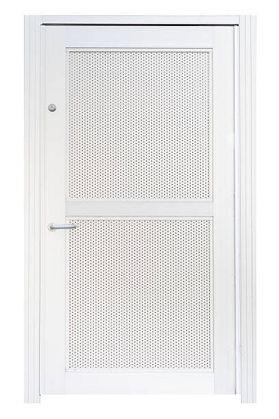 istock Metal door with mesh screen isolated on white background 494892152
