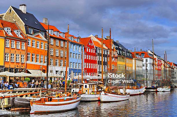 Copenhagen Nyhavn Stock Photo - Download Image Now - Copenhagen, Nyhavn, Harbor