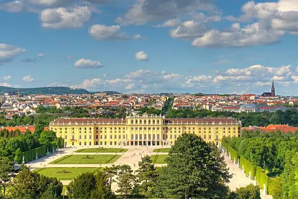 Photo shows general view of Garden park, Vienna