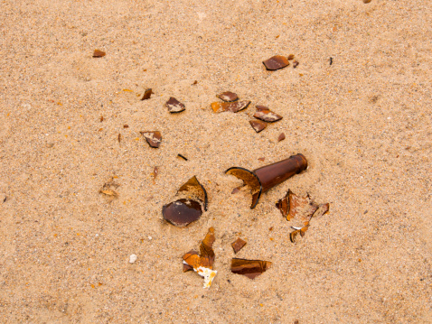 Broken Glass On BeachBroken Bottle On Beach