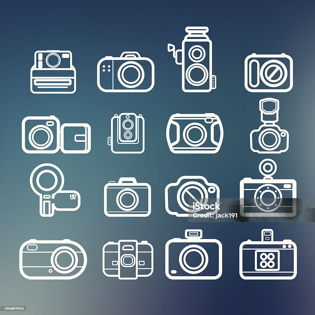 Camera icons of abstract blur backgrounds, vector eps10 Aperture stock vector