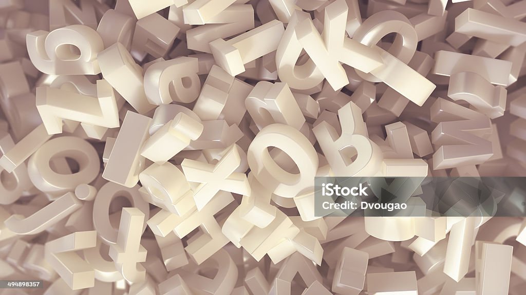 Alphabet 3D render of alphabet letters. Alphabet Stock Photo