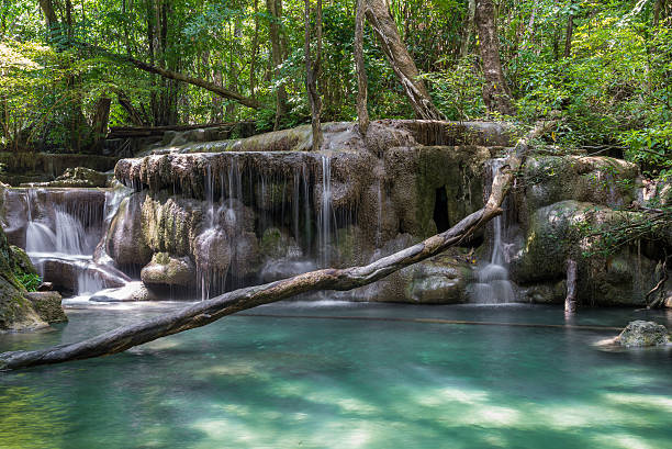 Erawan waterfall The Erawan waterfall national park ,Kanchanaburi province ,Thailand kanchanaburi province stock pictures, royalty-free photos & images