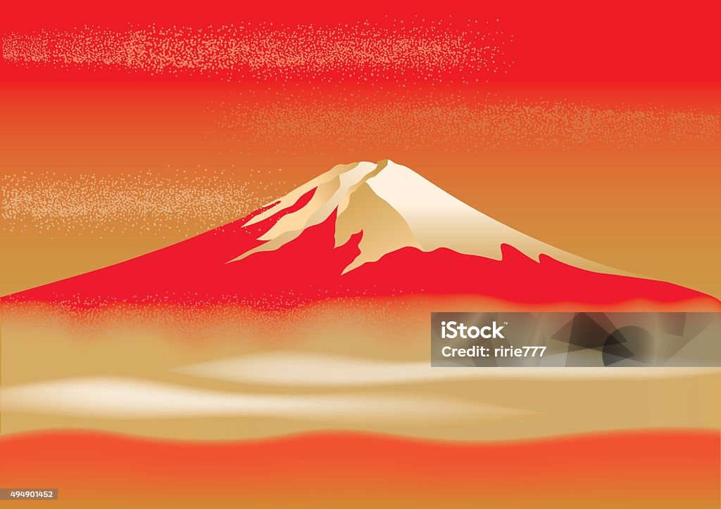 Fuji beautiful illustrations of Japan Mt. Fuji stock vector