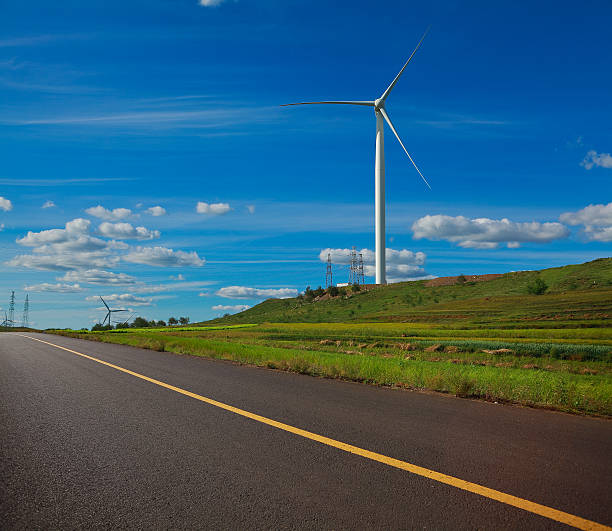 istock Eco wind power generator on the grassland 494901800