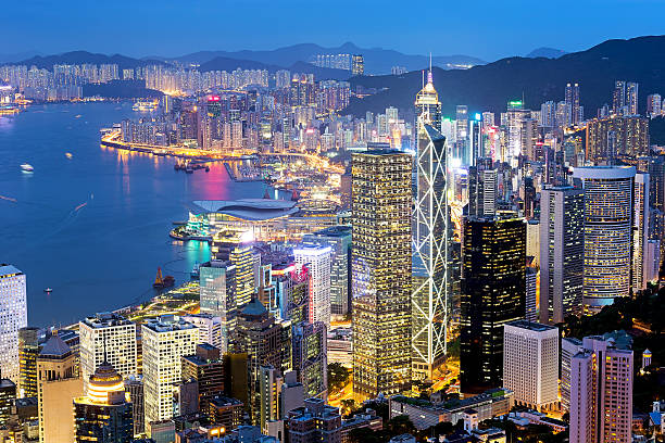 Hong Kong Famous Night View stock photo