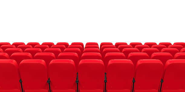 Red Theater Seats Red Theater Seats isolated on white background. 3D render opera stock pictures, royalty-free photos & images