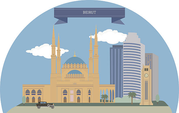 Beirut, Lebanon Beirut, capital and largest city of Lebanon. beirut illustrations stock illustrations