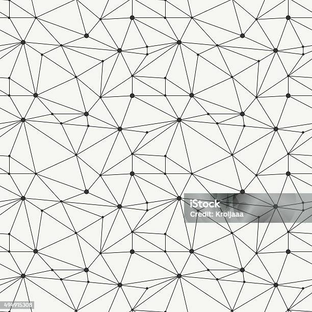 Geometric Line Hipster Seamless Pattern With Triangle Circles Reticulated Grid Stock Illustration - Download Image Now