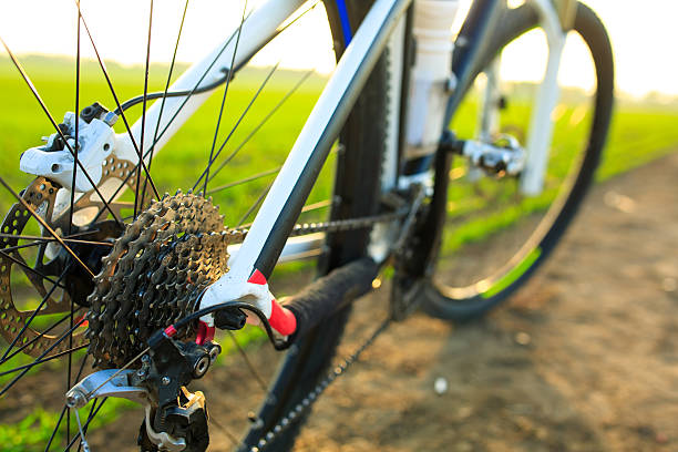 istock Beautiful close up scene of bicycle at sunset, 494928116
