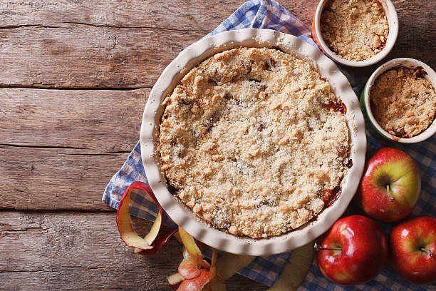 istock apple crisp closeup in baking dish, horizontal top view 494929710