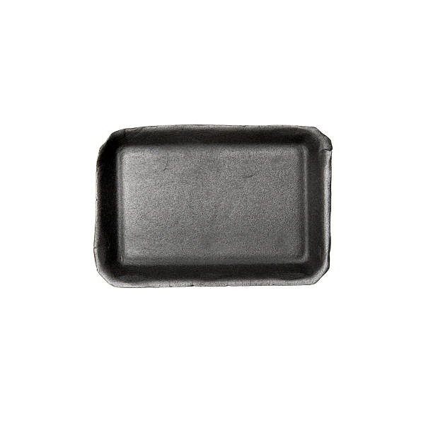 istock Black empty food tray isolated on white background. 494929874