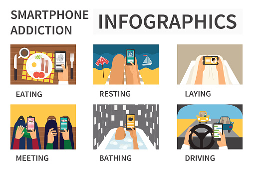 Smartphone Addiction Infographic Stock Illustration - Download Image ...