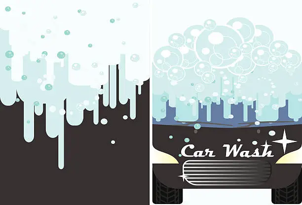 Vector illustration of Vector car wash banner for advert.  Auto cleaning and polishing