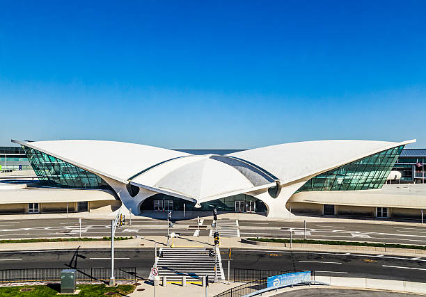 areal vista de la histórica twa flight center - john f kennedy fotografías e imágenes de stock