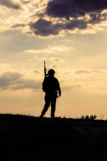 istock Silhouette of soldier 494931885