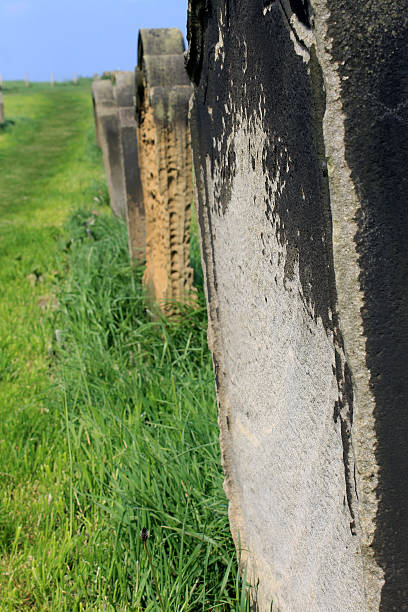 istock Row of old graves in a cemetery 494932439