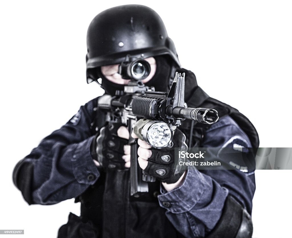 SWAT officer - Zbiór zdjęć royalty-free (Agresja)