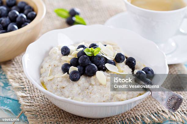 Barley Porridge In A Bowl Stock Photo - Download Image Now - Barley, Berry, Berry Fruit