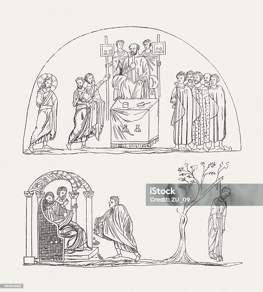 Codex purpureus Rossanensis - Ilustración de stock de Grabado en madera libre de derechos