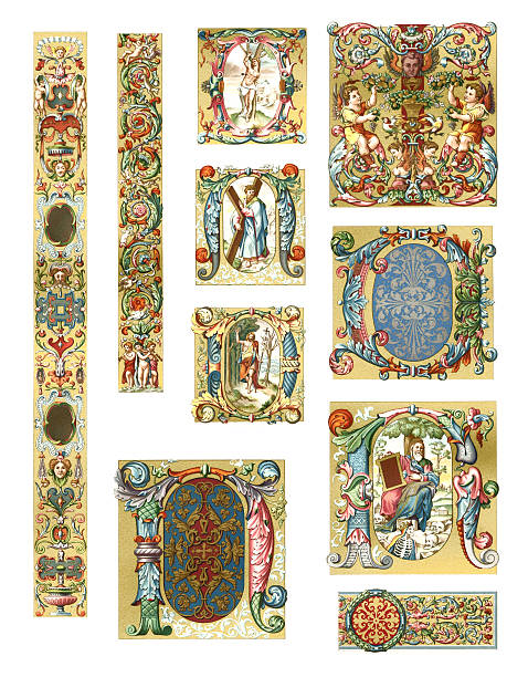 ornamenten italien aus dem 16. jahrhundert - 16th century style stock-grafiken, -clipart, -cartoons und -symbole