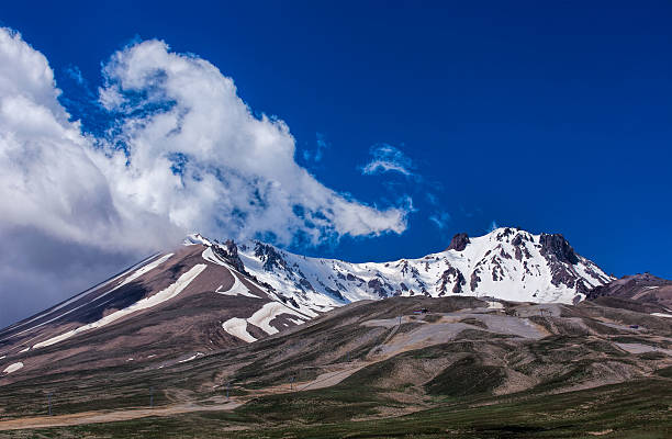 erciyes mountain - turkey extreme terrain snow nature foto e immagini stock