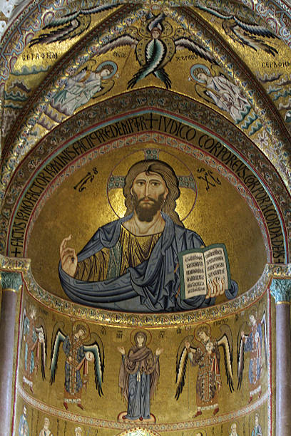 istock Sicily - Cefalu christus mosaic in cathedral 494935629