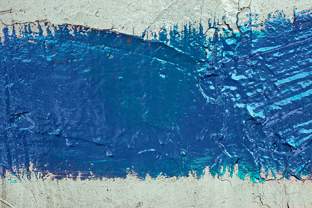 istock strip of blue paint on the wall 494937809