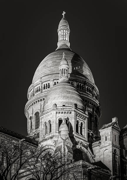istock Black & White Sacre Coeur Basilica at night, Montmartre, Paris 494944300
