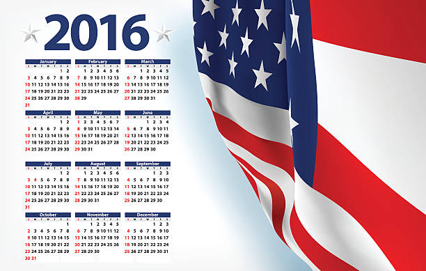 Vector USA calendar year 2016 Vector USA calendar year 2016 2016 stock illustrations